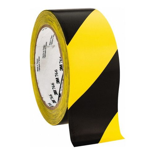 Main product image of 2" x 108', Safety Stripe Tape 766, Black/Yellow, 5 mil, 7000028955
