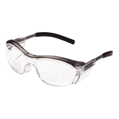Main product image of Magnifier Safety Glasses, Clear +2.0 Anti-Fog Polycarbonate Lens, Gray Frame, ANSI Z87.1, 7000052798