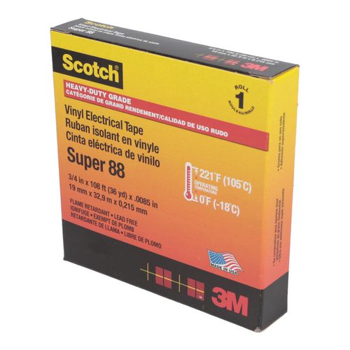 Main product image of 3/4" x 110', Black, Electrical Tape 88, 8.5 mil, 7000058434
