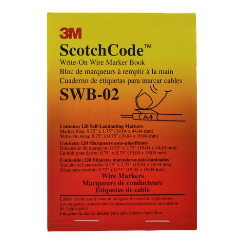 Main product image of ScotchCode Write-On Wire Marker Book, SWB-01, White (120 Labels), 7000058801