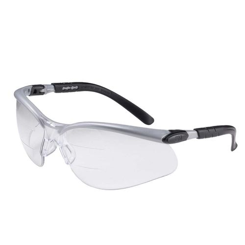 Main product image of BX Magnifier Safety Glasses, Clear Anti-Fog Lens, Silver & Black Frame, ANSI Z87.1/CSA Z94.3, 7000127662