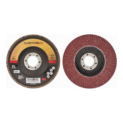 Main product image of 7/8" Hole, 80 Grit, Ceramic, Type 27 Coated, Medium Grade, Cloth-Backed, 13,300 RPM, Flap Disc, 7000148183