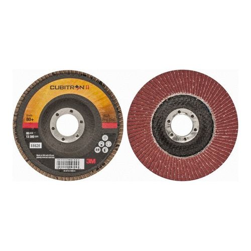 Main product image of 7/8" Hole, 80 Grit, Ceramic, Type 29 Coated, Medium Grade, Cloth-Backed, 13,300 RPM, Flap Disc, 7000148189