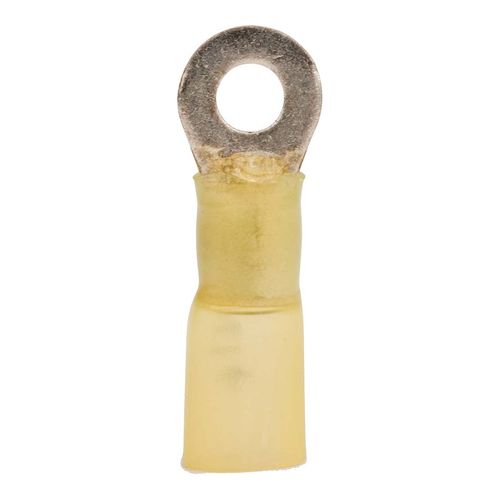 Main product image of Partially Insulated, 12 to 10 AWG, Crimp Connection Circular Ring Terminal #10 Stud, Yellow, 7010319503