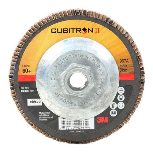 Main product image of 5/8-11 Hole, 60 Grit, Ceramic, Type 27 Coated, Medium Grade, Cloth-Backed, 13,300 RPM, Flap Disc, 7010327061