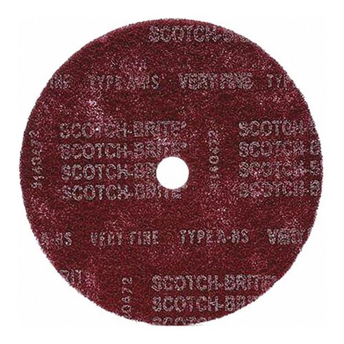 Main product image of 12" Dia, 1-1/4" Hole, Very Fine Grade, Aluminum Oxide Arbor, Maroon, 1900 Max RPM, Deburring Disc, 7010328947