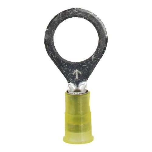 Main product image of Partially Insulated, 12 to 10 AWG, Crimp Connection Circular Ring Terminal, Yellow, 7010349243
