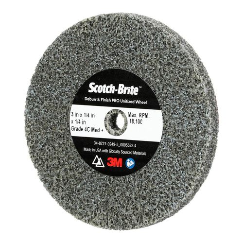 Main product image of 3" Dia, 1/4" Hole, Medium Grade, Ceramic Holder Required, Deburring Disc, 7010365693