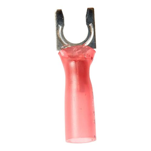 Main product image of Heat Shrink Insulated, Partially Insulated, #10 Stud, Crimp Locking Fork Terminal, Red, 7010398218