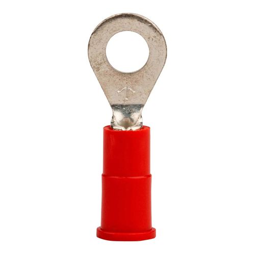 Main product image of Partially Insulated, 22 to 18 AWG, Crimp Connection Circular Ring Terminal #10 Stud, Red, 7010399303