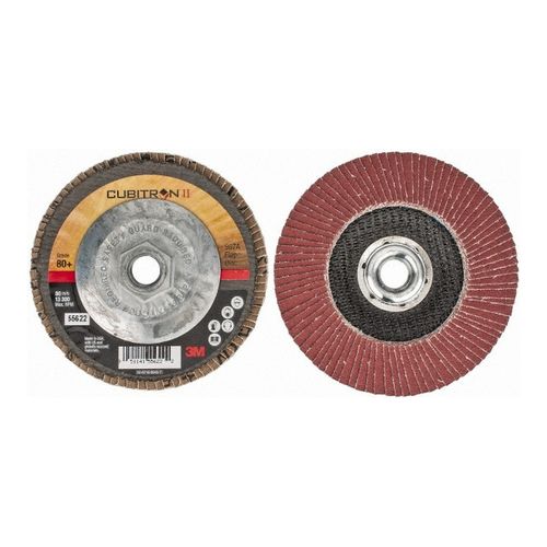 Main product image of 5/8-11 Hole, 80 Grit, Ceramic, Type 29 Coated, Medium Grade, Cloth-Backed, 13,300 RPM, Flap Disc, 7100031307