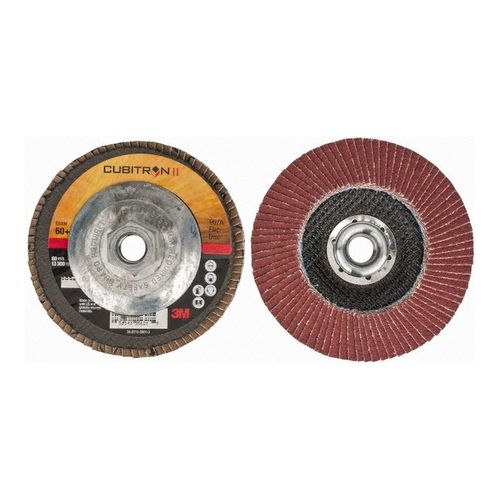 Main product image of 5/8-11 Hole, 60 Grit, Ceramic, Type 29 Coated, Medium Grade, Cloth-Backed, 13,300 RPM, Flap Disc, 7100032359