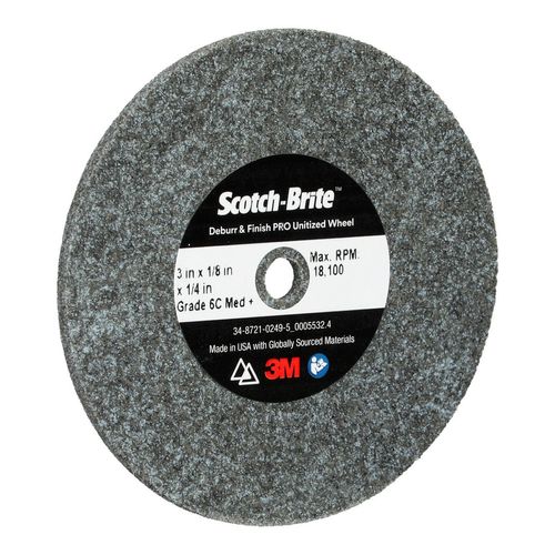 Main product image of Density 6, 1/8" Face Width, Ceramic Hard Grade, Unitized Wheel, Deburring Wheel, 7100053418
