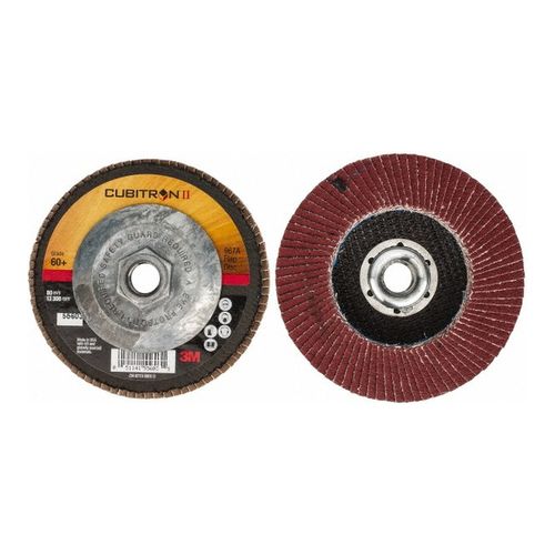 Main product image of 5/8-11 Hole, 60 Grit, Ceramic, Type 27 Coated, Medium Grade, Cloth-Backed, 13,300 RPM, Flap Disc, 7100058060