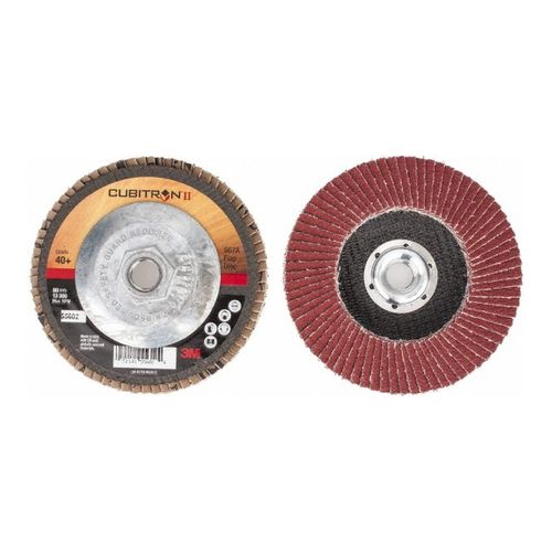 Main product image of 5/8-11 Hole, 40 Grit, Ceramic, Type 27 Coated, Very Coarse Grade, Cloth-Backed, 13,300 RPM, Flap Disc, 7100058067