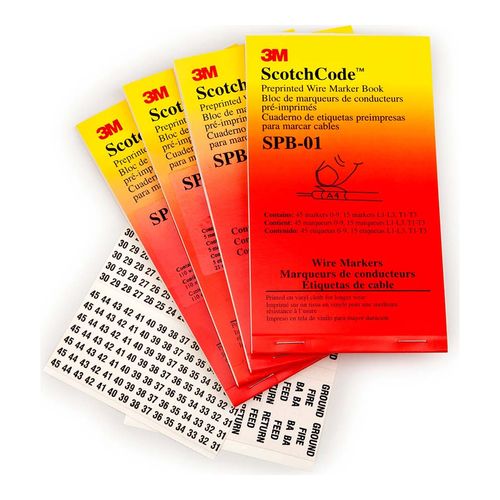 Main product image of Series SPB-15AS, Alphanumeric, Electrical Vinyl Film Book Black Legend, White Background, Self Adhesive, (426 Labels), 7100072619