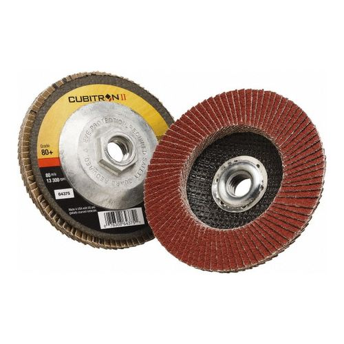 Main product image of 5/8-11 Hole, 80 Grit, Ceramic, Type 27 Coated, Medium Grade, Polyester-Backed, 13,300 RPM, Flap Disc, 7100105004