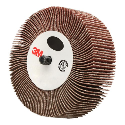 Main product image of 1" Face Width 60 Grit Aluminum Oxide Mounted Flap Wheel, 20,000 Max RPM, 7100176128