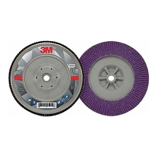 Main product image of 5/8-11 Hole, Ceramic, Type 29 Coated, Coarse Grade, Plastic-Backed, 8,600 RPM, Flap Disc, 7100178192