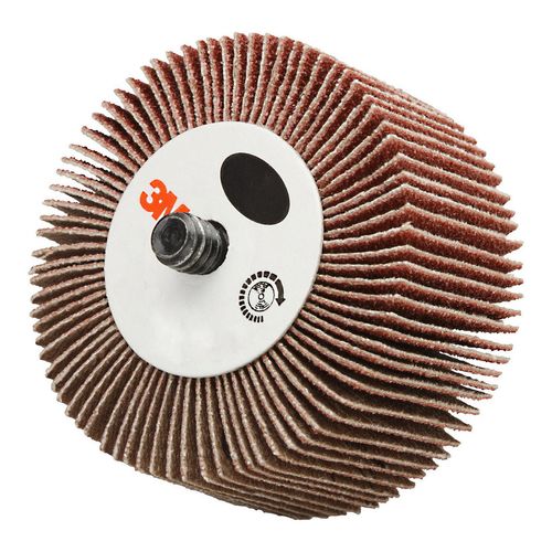 Main product image of 1" Face Width 60 Grit Aluminum Oxide Mounted Flap Wheel, 25,000 Max RPM, 7100178230