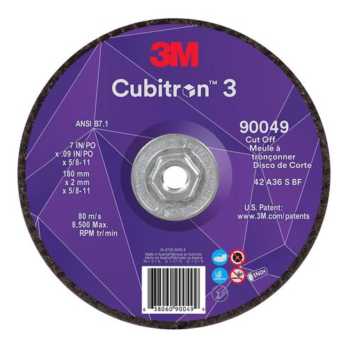 Main product image of 7" Precision Shaped Ceramic Depressed-Center Wheel 0.09" Thick 36 Grit Type 27, 5/8-11 Thread, 7100312963