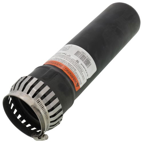 3" x 12" PolyPro Black UV Resistant Single Wall Straight Pipe w/ LB2
