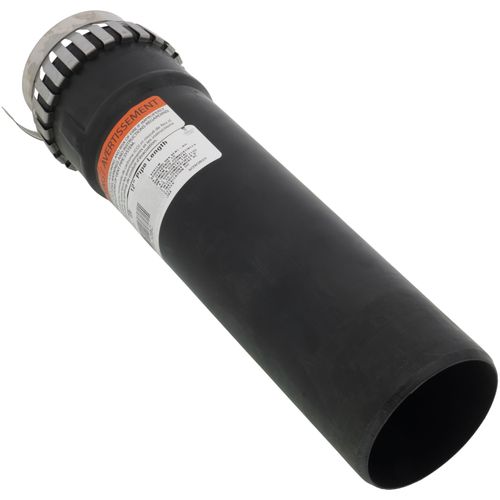 3" x 12" PolyPro Black UV Resistant Single Wall Straight Pipe w/ LB2