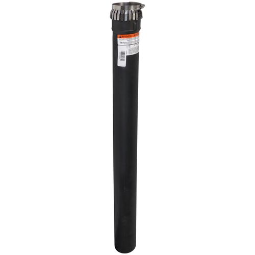 3" x 36" PolyPro Black UV Resistant Single Wall Straight Pipe w/ Locking Clamp