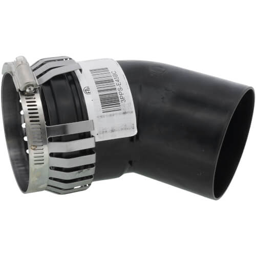 Main product image of 3" PolyPro 45° Black UV Resistant Elbow w/ LB2
