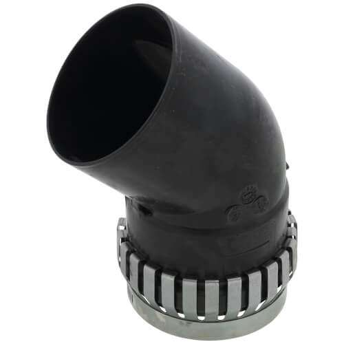 Main product image of 3" PolyPro 45° Black UV Resistant Elbow w/ LB2
