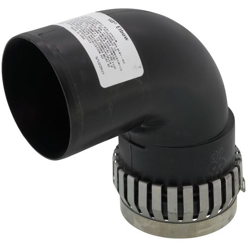 3" PolyPro 90° Black UV Resistant Elbow w/ LB2