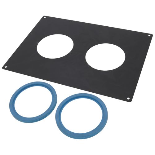 Main product image of 3" PolyPro Black Wall Plate for Twin Pipes
