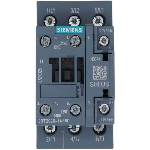 Main product image of 3 Pole, 25 Amp, 1NO/1NC, 220/240V Power Contactor