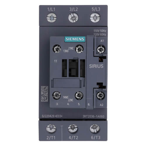 Main product image of 3 Pole, 50 Amp, 1NO/1NC, 110/120V Power Contactor