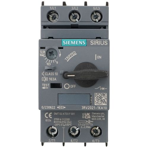 Main product image of Motor Protection Circuit Breaker, 3 Poles, Thermal Overload, AC-3, Class 10 (9-12.5A, 690V)