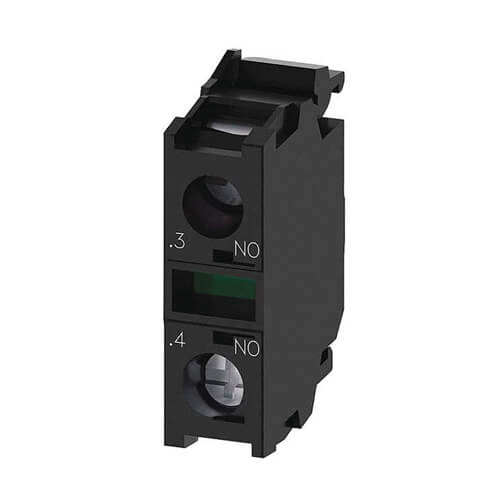 Main product image of Contact Block, 1N/O (22 mm, Front Plate Mounting, 10A, 500V AC/DC)