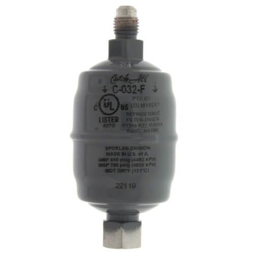 Main product image of C-032-F 1/4" SAE Male Flare x Female Flare Liquid Line Filter Drier 0 - 1/2 Ton (3 Cubic Inches)