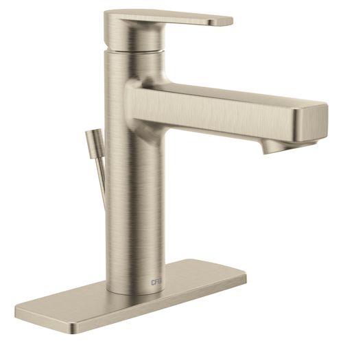 Main product image of Slate Brushed Nickel Single Hole Single-handle Bathroom Faucet w/ Metal/plastic Drain Assembly, 40051BN