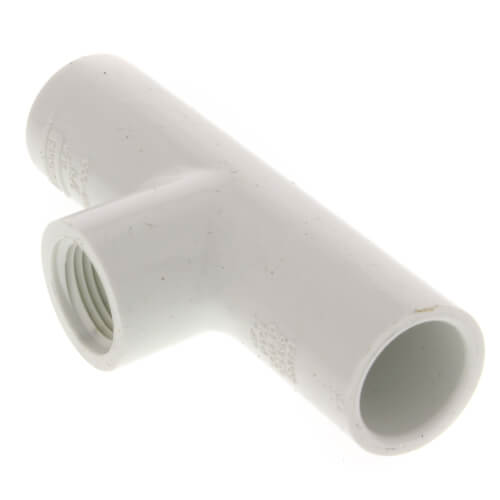 Main product image of 3/8" PVC Sch. 40 Threaded Tee (Socket x FIPT)
