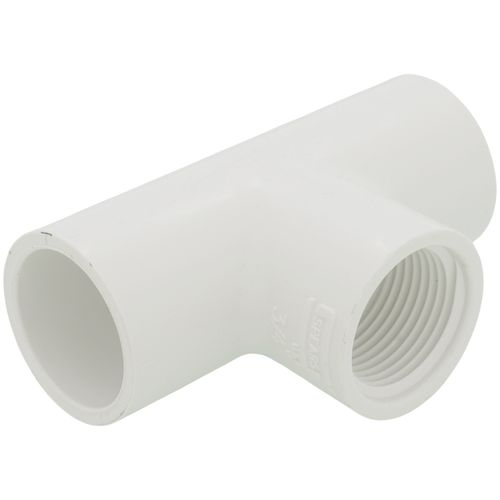 Main product image of 3/4" PVC Sch. 40 Threaded Tee (Socket x FIPT)