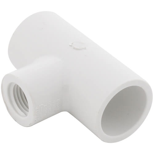 Main product image of 1/2" x 1/2" x 1/4" PVC Sch. 40 Threaded Tee (Socket x FIPT)