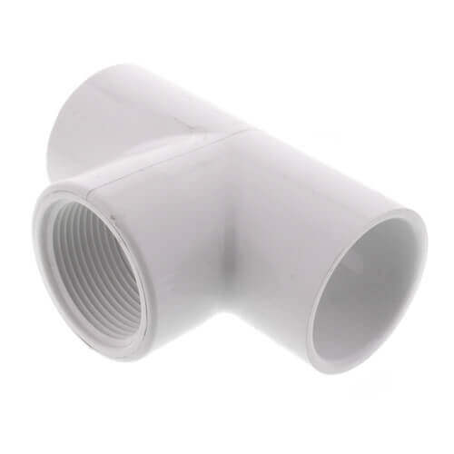 Main product image of 1-1/4" x 1" x 3/4" PVC Sch. 40 Threaded Tee (Socket x FIPT)