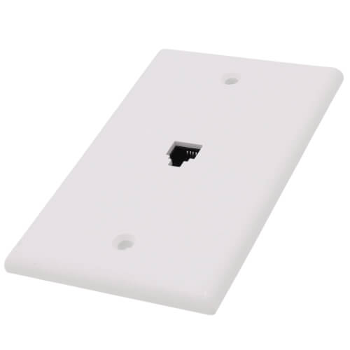 40249W Leviton 40249W Telephone Wall Jack, 6P4C, Screw Terminals