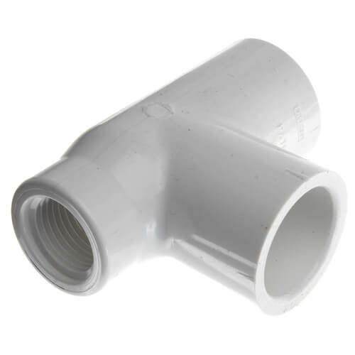 Main product image of 3/4" x 1/2" x 3/4" PVC Sch. 40 Threaded Tee (Socket x FIPT x Socket)