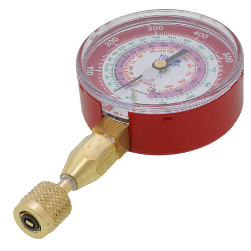 40334 Yellow Jacket 40334 Red Pressure Refrigerant Gauge with 4812P