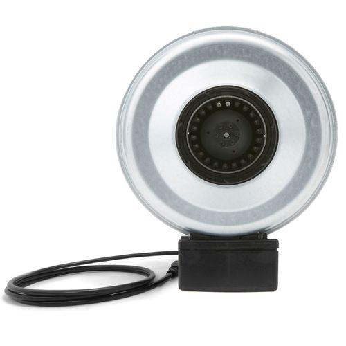 Main product image of Model FGC 4, 4" Inline Centrifugal Fan w/ Cord, Metal Housing, 120V (123 CFM)