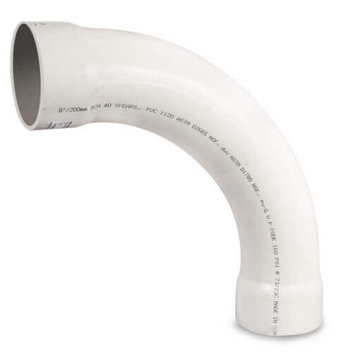 Main product image of 6" PVC Sch. 40 90° Long Sweep Elbow