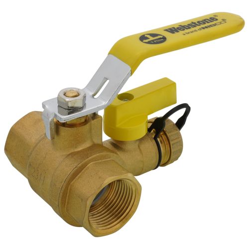 Main product image of 1" Pro-Pal Full Port Forged Brass Ball Valve w/ Hi-Flow Hose Drain & Reversible Handle