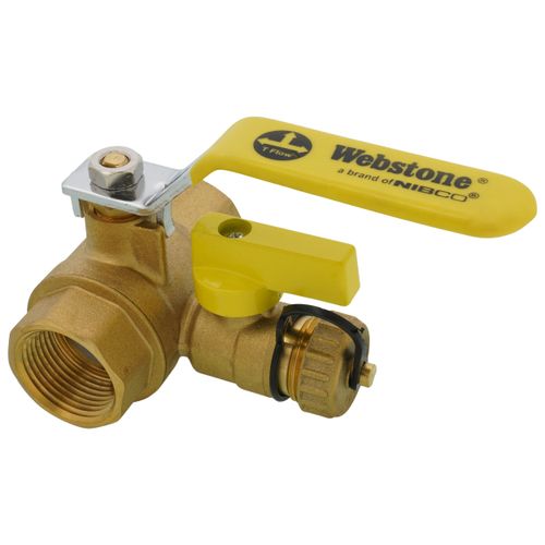Main product image of 1" Pro-Pal Full Port Forged Brass Ball Valve w/ Hi-Flow Hose Drain & Reversible Handle