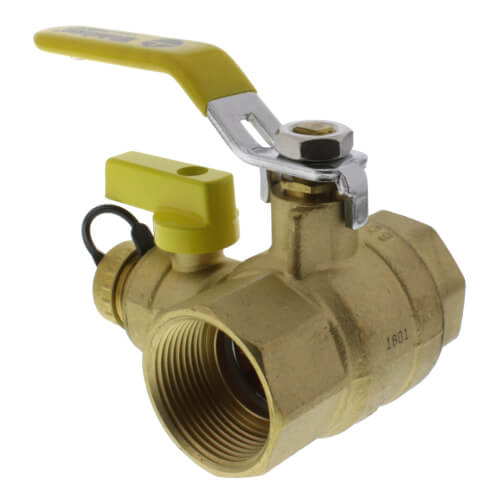 Webstone Pro-Pal Ball Drain Valve - 1 Inch Full Port Brass Ball Valve With Hi-Flow Hose Drain
